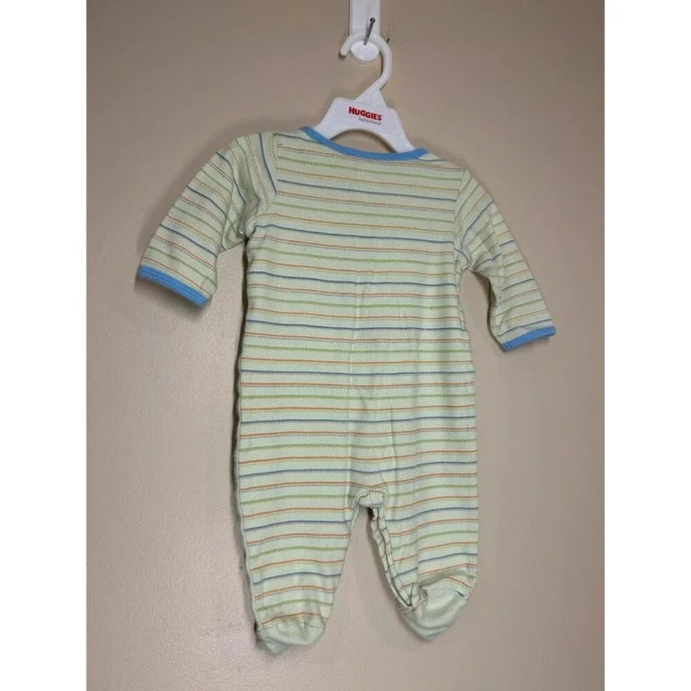 Nursery Rhyme 6M Baby Boy Striped Prince Charming Fog Footed Snap Pajamas